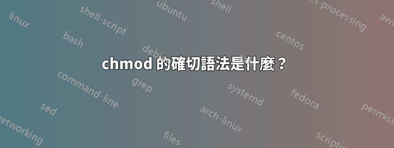 chmod 的確切語法是什麼？