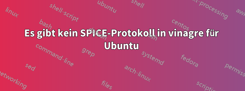 Es gibt kein SPICE-Protokoll in vinagre für Ubuntu