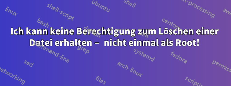 Ich kann keine Berechtigung zum Löschen einer Datei erhalten – nicht einmal als Root!