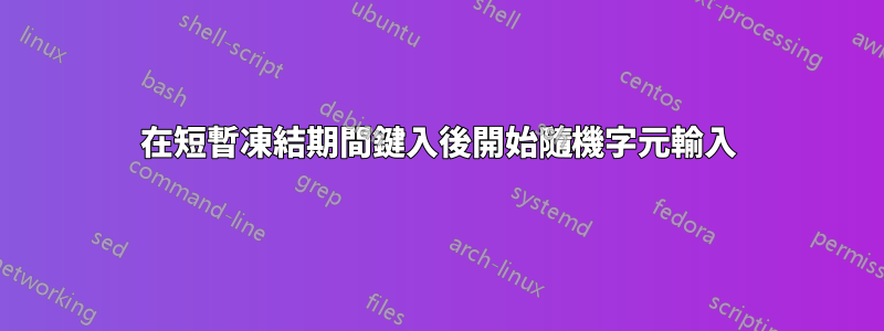 在短暫凍結期間鍵入後開始隨機字元輸入