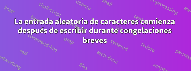 La entrada aleatoria de caracteres comienza después de escribir durante congelaciones breves