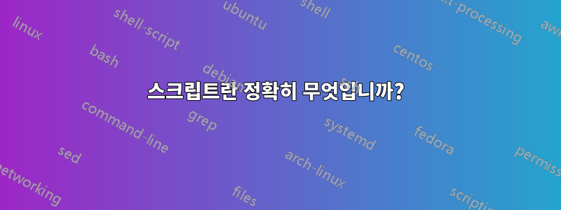 스크립트란 정확히 무엇입니까? 