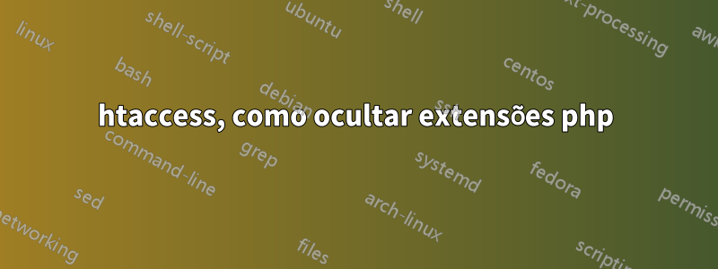 htaccess, como ocultar extensões php