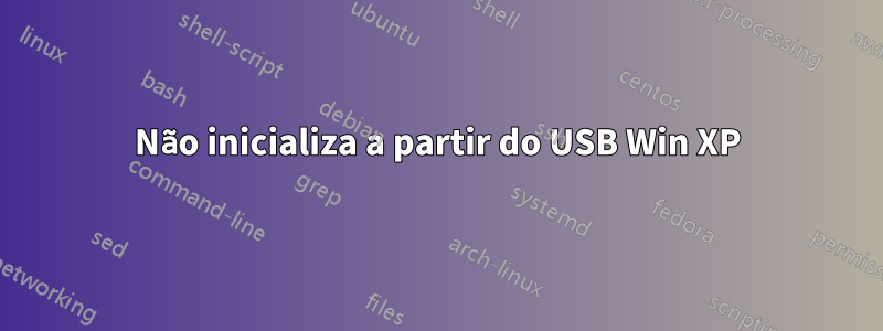 Não inicializa a partir do USB Win XP