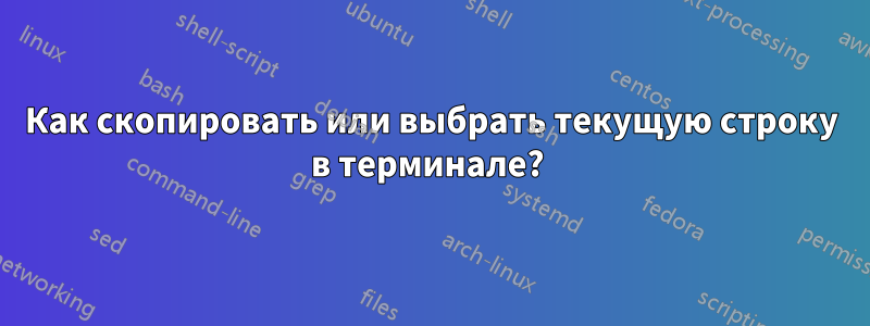 Как скопировать или выбрать текущую строку в терминале? 