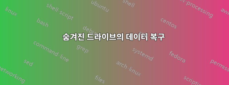 숨겨진 드라이브의 데이터 복구