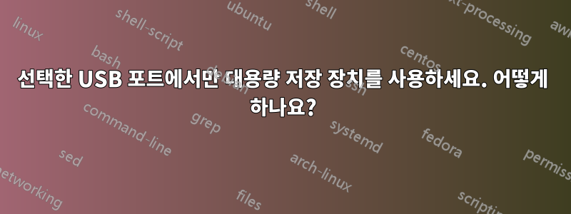 선택한 USB 포트에서만 대용량 저장 장치를 사용하세요. 어떻게 하나요?