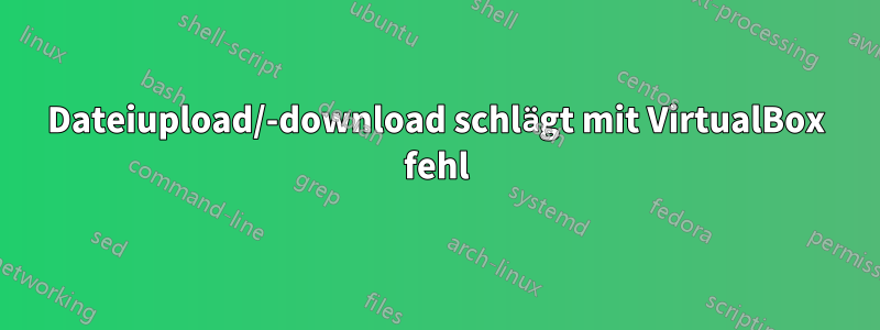 Dateiupload/-download schlägt mit VirtualBox fehl