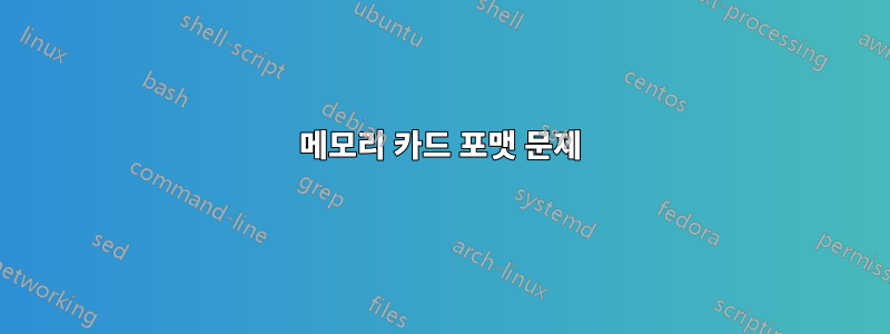 메모리 카드 포맷 문제