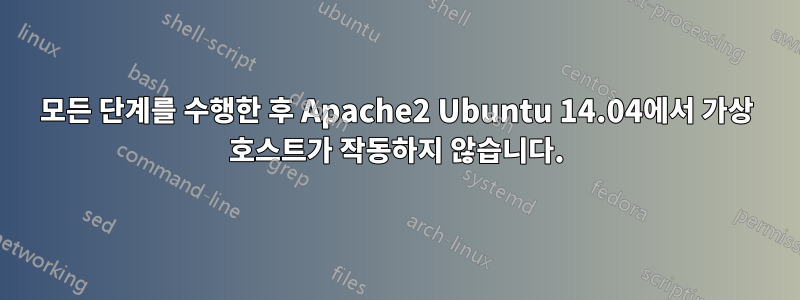 모든 단계를 수행한 후 Apache2 Ubuntu 14.04에서 가상 호스트가 작동하지 않습니다.