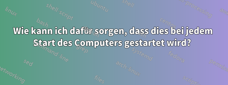 Wie kann ich dafür sorgen, dass dies bei jedem Start des Computers gestartet wird? 