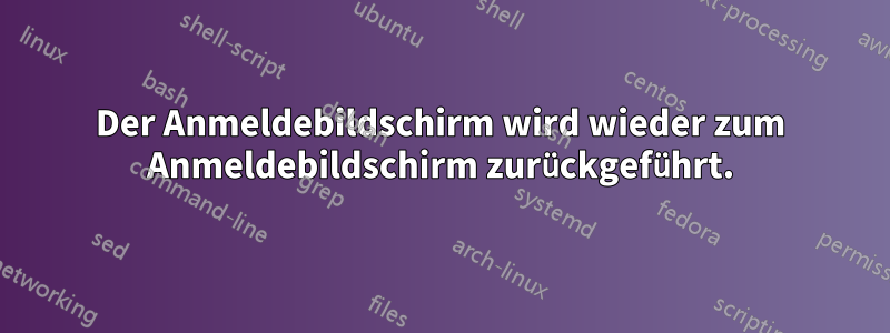 Der Anmeldebildschirm wird wieder zum Anmeldebildschirm zurückgeführt.