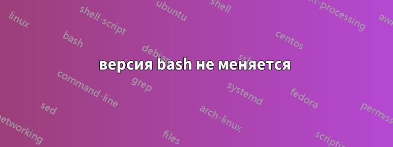 версия bash не меняется