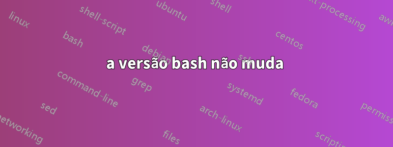 a versão bash não muda