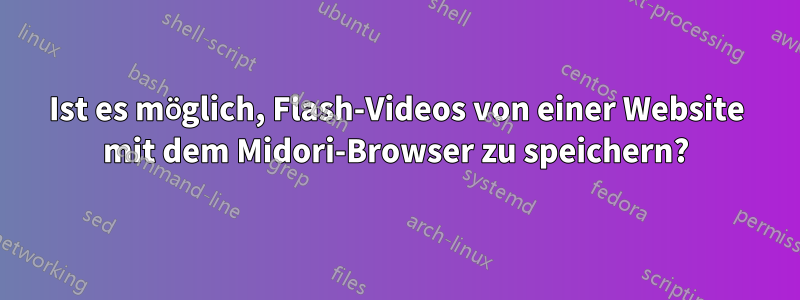 Ist es möglich, Flash-Videos von einer Website mit dem Midori-Browser zu speichern?