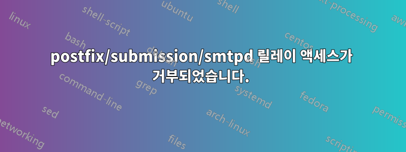 postfix/submission/smtpd 릴레이 액세스가 거부되었습니다.