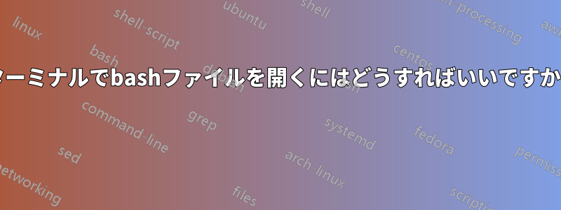 ターミナルでbashファイルを開くにはどうすればいいですか? 