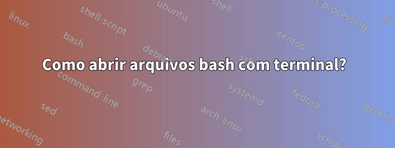 Como abrir arquivos bash com terminal? 