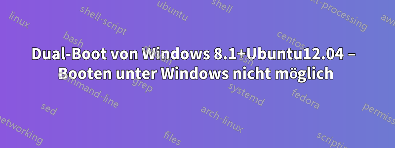 Dual-Boot von Windows 8.1+Ubuntu12.04 – Booten unter Windows nicht möglich