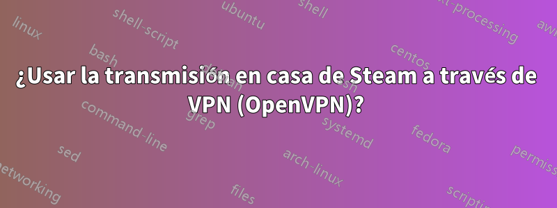 ¿Usar la transmisión en casa de Steam a través de VPN (OpenVPN)?