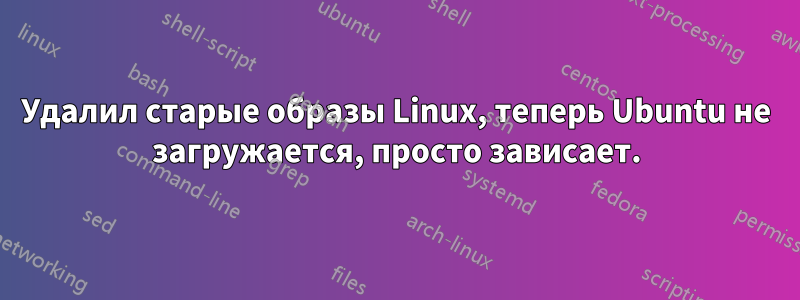 Удалил старые образы Linux, теперь Ubuntu не загружается, просто зависает.