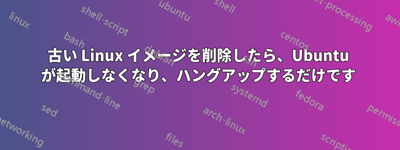 古い Linux イメージを削除したら、Ubuntu が起動しなくなり、ハングアップするだけです