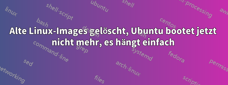 Alte Linux-Images gelöscht, Ubuntu bootet jetzt nicht mehr, es hängt einfach