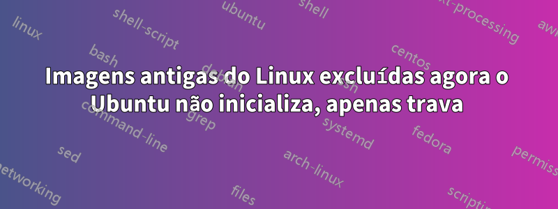 Imagens antigas do Linux excluídas agora o Ubuntu não inicializa, apenas trava