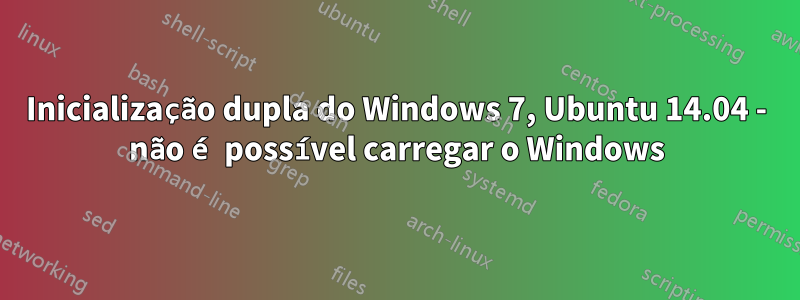 Inicialização dupla do Windows 7, Ubuntu 14.04 - não é possível carregar o Windows