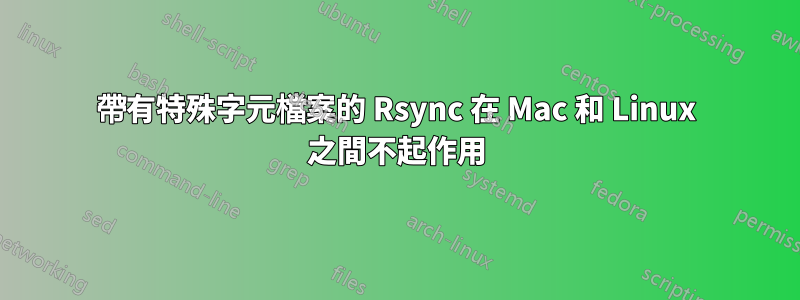 帶有特殊字元檔案的 Rsync 在 Mac 和 Linux 之間不起作用