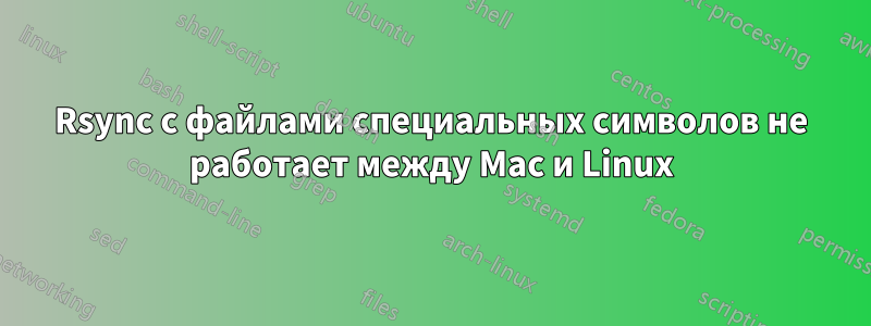 Rsync с файлами специальных символов не работает между Mac и Linux