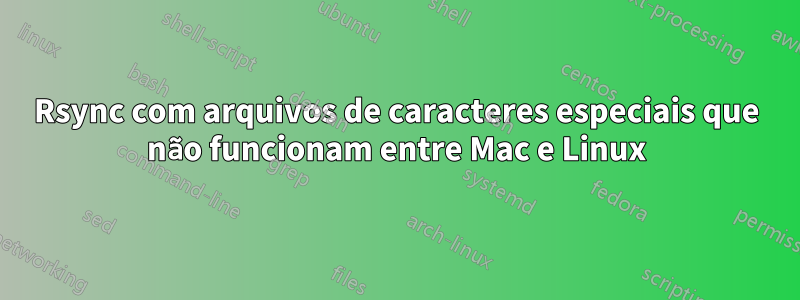 Rsync com arquivos de caracteres especiais que não funcionam entre Mac e Linux