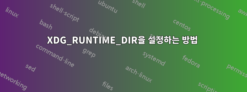 XDG_RUNTIME_DIR을 설정하는 방법