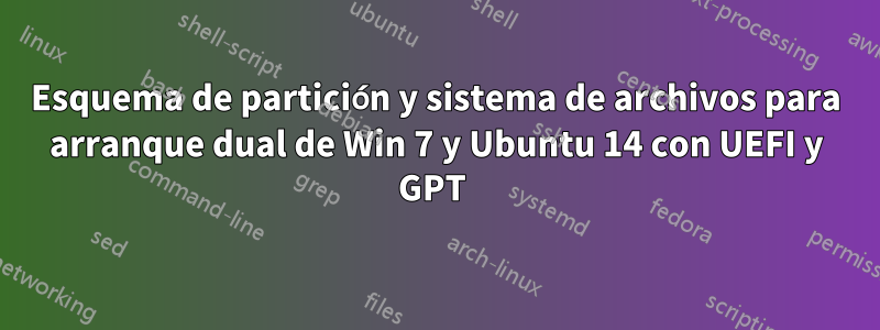 Esquema de partición y sistema de archivos para arranque dual de Win 7 y Ubuntu 14 con UEFI y GPT 