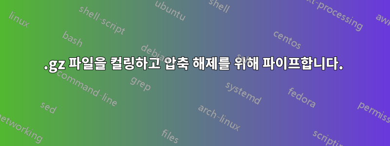 .gz 파일을 컬링하고 압축 해제를 위해 파이프합니다.