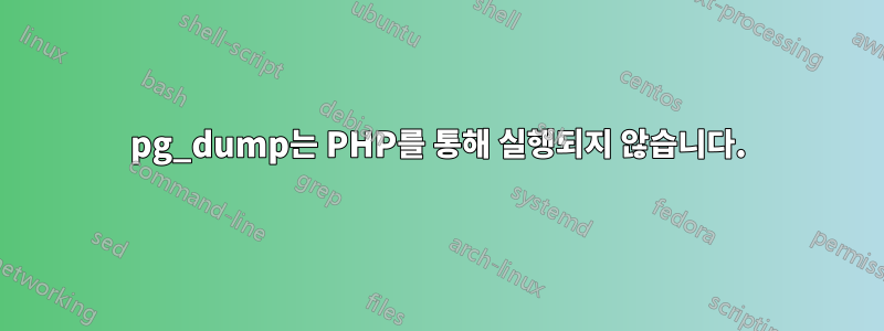 pg_dump는 PHP를 통해 실행되지 않습니다.