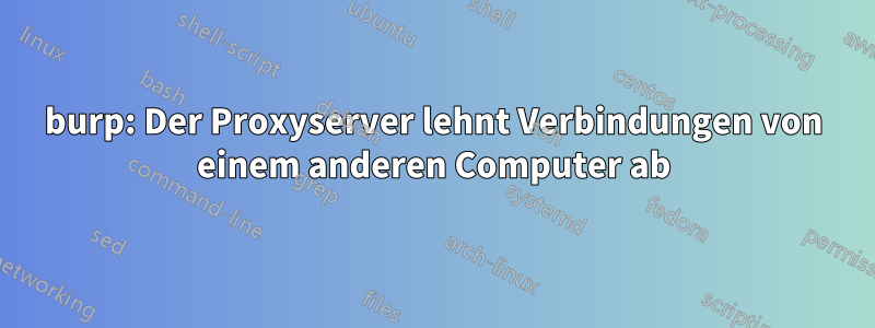 burp: Der Proxyserver lehnt Verbindungen von einem anderen Computer ab