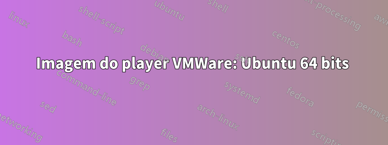 Imagem do player VMWare: Ubuntu 64 bits