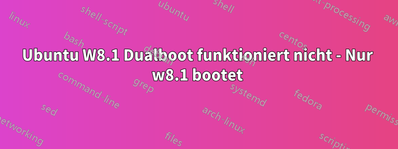 Ubuntu W8.1 Dualboot funktioniert nicht - Nur w8.1 bootet