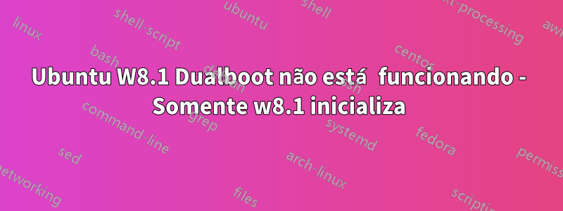 Ubuntu W8.1 Dualboot não está funcionando - Somente w8.1 inicializa