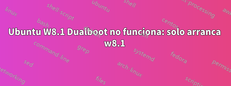 Ubuntu W8.1 Dualboot no funciona: solo arranca w8.1