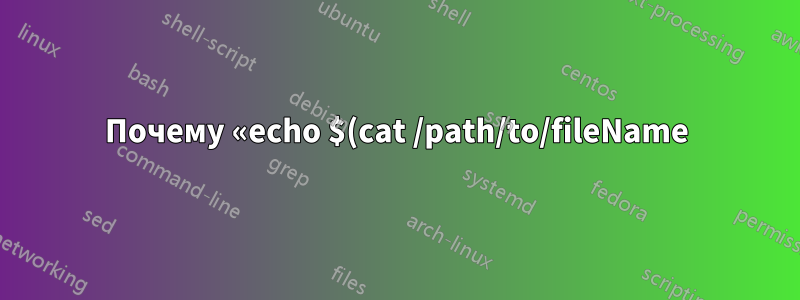 Почему «echo $(cat /path/to/fileName)» выводит список моих файлов и указаний?