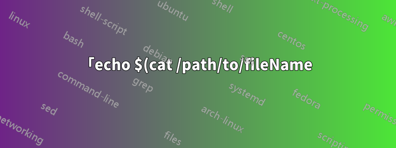 「echo $(cat /path/to/fileName)」でファイルと方向がリストされるのはなぜですか?