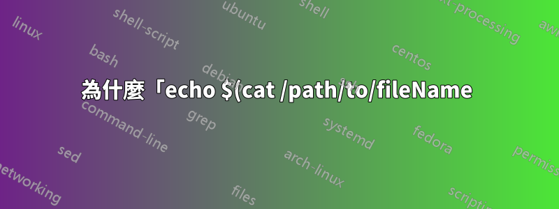 為什麼「echo $(cat /path/to/fileName)」列出我的文件和說明?