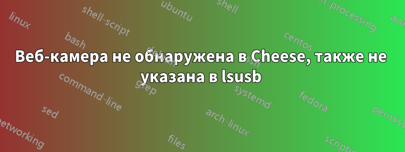 Веб-камера не обнаружена в Cheese, также не указана в lsusb