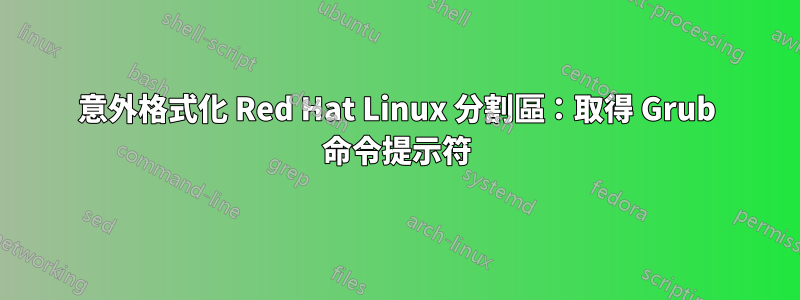 意外格式化 Red Hat Linux 分割區：取得 Grub 命令提示符