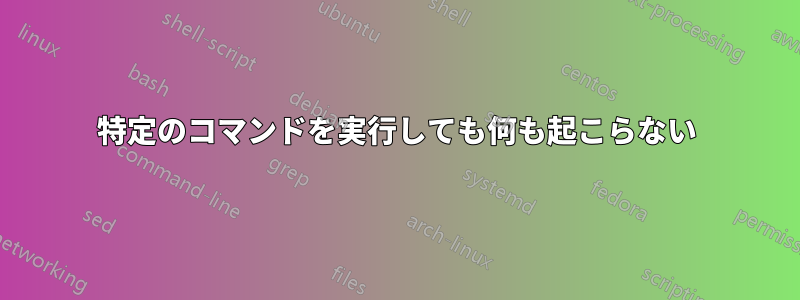 特定のコマンドを実行しても何も起こらない