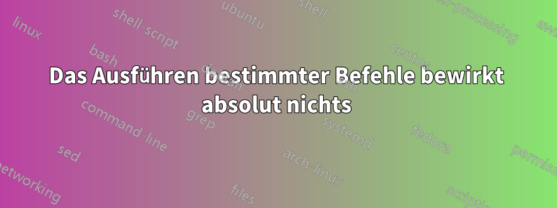 Das Ausführen bestimmter Befehle bewirkt absolut nichts