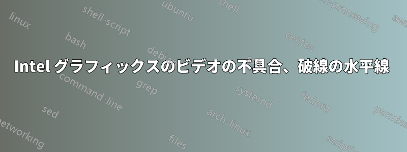 Intel グラフィックスのビデオの不具合、破線の水平線
