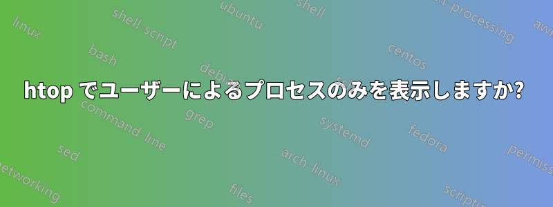 htop でユーザーによるプロセスのみを表示しますか?